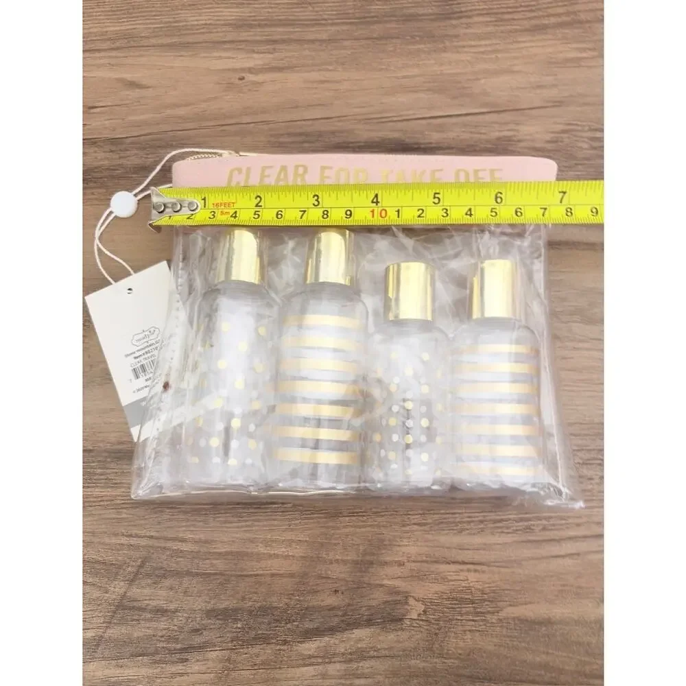 NWT Mud Pie Travel Bundle Pink “Clear For Take Off” Case + “You Glow Girl” Pouch